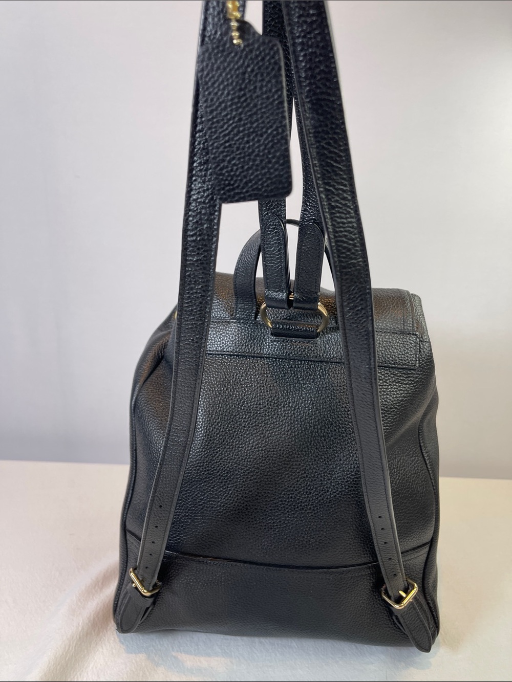 Coach G1861-37582 Turnlock Pocket Leather Backpack Black Pebbled Leather - Picture 5 of 12